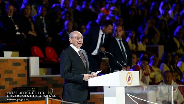 Вступительная речь президента Карабаха Бако Саакяна на торжественной церемонии открытия 7-х Панармянских игр (6 августа 2019). Степанакерт - Sputnik Արմենիա