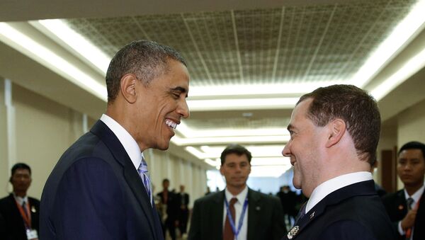 Председатель правительства РФ Дмитрий Медведев и президент США Барак Обама - Sputnik Армения
