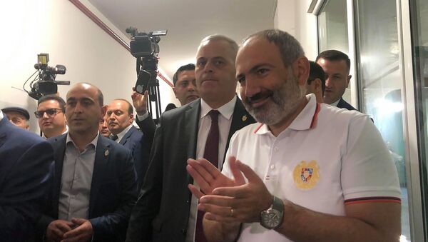 Премьер-министр Никол Пашинян на открытии хлопкопрядильной фабрики в Маралике - Sputnik Արմենիա