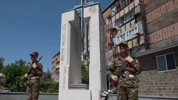 Открытие памятника героям апрельской войны (12 августа 2019). Мецамор - Sputnik Армения