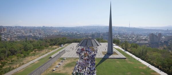 Участники Панармянских игр в Цицернакаберте - Sputnik Армения