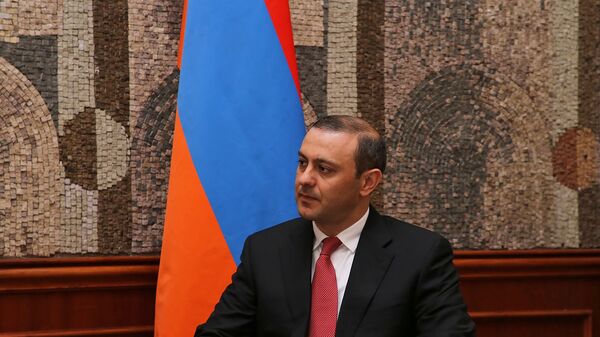 Секретарь Совета безопасности Армении Армен Григорян на встрече с секретарем совбеза России Николаем Патрушевым (13 августа 2019). Еревaн - Sputnik Армения