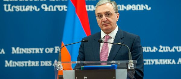 Министр иностранных дел Армении Зограб Мнацаканян во время пресс-конференции с главой МИД Уругвая (14 августа 2019). Еревaн - Sputnik Армения