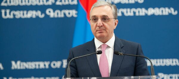 Министр иностранных дел Армении Зограб Мнацаканян во время пресс-конференции с главой МИД Уругвая (14 августа 2019). Еревaн - Sputnik Армения