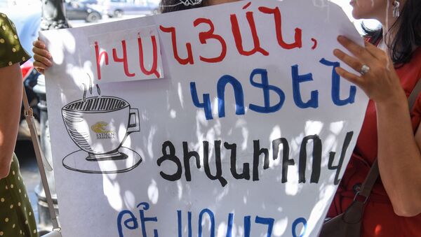Акция протеста противников Амулсарского рудника перед Домом правительства (15 августа 2019). Еревaн - Sputnik Армения