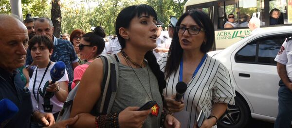 Участники акции протеста против разработки Амулсарского месторождения (18.08.2019) Еревaн - Sputnik Армения