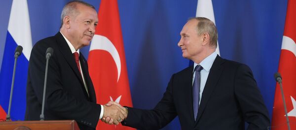Президент РФ В. Путин и президент Турции Р. Т. Эрдоган посетили авиасалон МАКС 2019 Президент РФ В. Путин и президент Турции Р. Т. Эрдоган посетили авиасалон МАКС 2019 - Sputnik Արմենիա