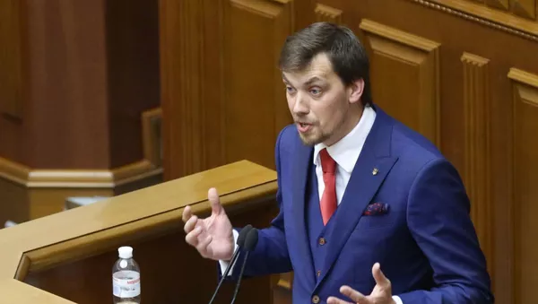 Кандидат на пост премьер-министра Украины Алексей Гончарук на первом заседании девятого созыва Верховной рады Украины (29 августа 2019). Киев - Sputnik Армения