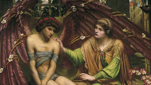 Сидни Харольд Метьярд Надежда, утешающая Любовь, 1901 Сидни Харольд Метьярд Надежда, утешающая Любовь, 1901 - Sputnik Армения