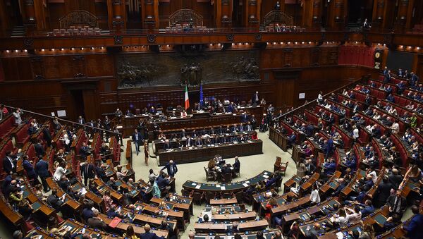 Палата депутатов Италии перед началом выступления премьер-министра Джузеппе Конте (9 сентября 2019). Рим - Sputnik Армения