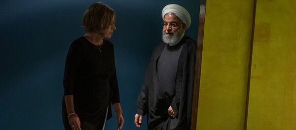 Президент Ирана Хасан Роухани перед выступлением на 74-й Генеральной Ассамблее ООН (25 сентября 2019). Нью-Йорк Президент Ирана Хасан Роухани перед выступлением на 74-й Генеральной Ассамблее ООН (25 сентября 2019). Нью-Йорк - Sputnik Армения