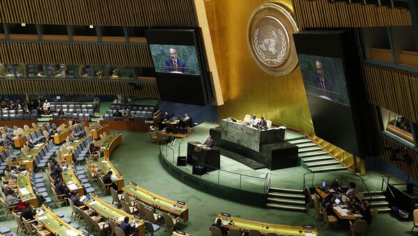 Выступление премьер-министра Армении Никола Пашиняна на 74-й сессии Генассамблеи ООН (25 сентября 2019). Нью-Йорк - Sputnik Армения