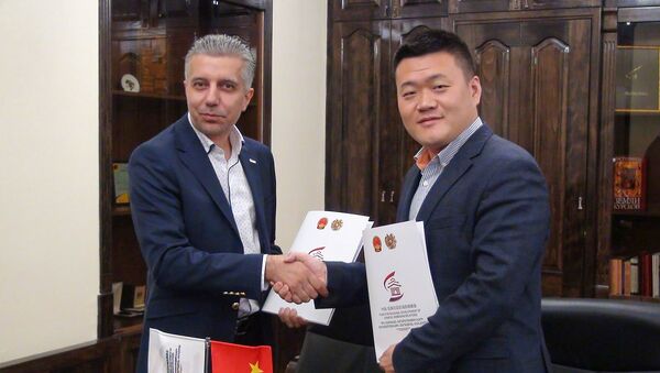Церемония подписания соглашения с Фондом регионального развития Армяно-китайских отношений (26 сентября 2019). Гюмри - Sputnik Արմենիա