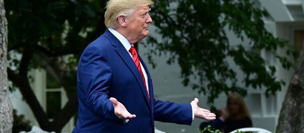 Президент США Дональд Трамп прибывает на фотосессию с шерифами со всей страны на южной лужайке Белого дома (26 сентября 2019). Вашингтон - Sputnik Армения