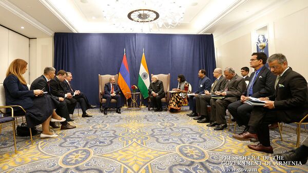 Встреча премьер-министров Армении и Индии Никола Пашиняна и Нарендры Моди (26 сентября 2019). Нью-Йорк - Sputnik Армения