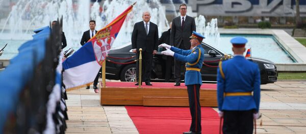 Церемония встречи официального визита президента Армении Армена Саркисяна в Сербию (4 октября 2019). Белград - Sputnik Армения