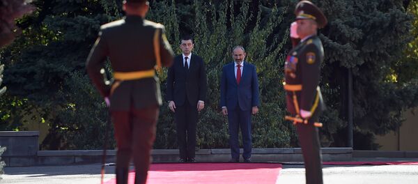 Официальный визит премьер-министра Грузии Георгия Гахария в Армению (15 октября 2019). Еревaн - Sputnik Արմենիա