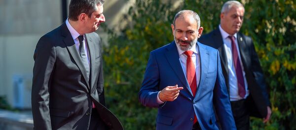 Официальный визит премьер-министра Грузии Георгия Гахария в Армению (15 октября 2019). Еревaн - Sputnik Արմենիա