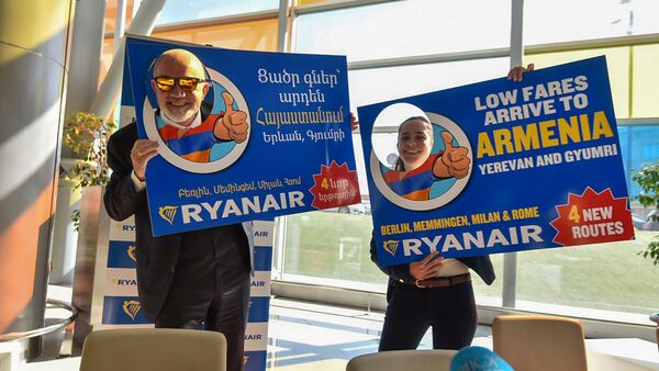 Пресс-конференция компании Ryanair в аэропорту Звартноц (16 октября 2019). Еревaн - Sputnik Արմենիա