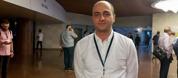 Руководитель научных разработок в компании Krisp Степан Саркисян на форуме WCIT (9 октября 2019). Еревaн - Sputnik Արմենիա