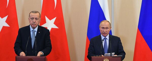 Президент РФ В. Путин встретился с президентом Турции Р. Т. Эрдоганом Президент РФ В. Путин встретился с президентом Турции Р. Т. Эрдоганом - Sputnik Армения