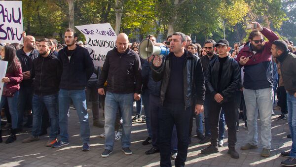 Акция протеста против министра Араика Арутюняна (7 ноября 2019). Еревaн - Sputnik Армения