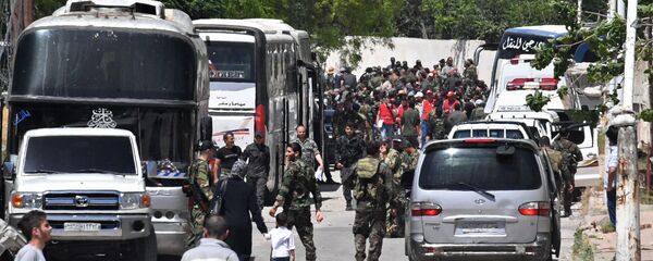 Вывоз боевиков и членов их семей из пригорода Дамаска - Sputnik Армения