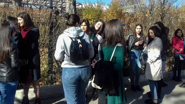 Забастовка в Ширакском государственном университете (11 ноября 2019). Гюмри - Sputnik Армения