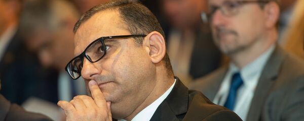 Министр экономики Тигран Хачатрян на VII международном форуме Антиконтрафакт (12 ноября 2019). Еревaн - Sputnik Армения