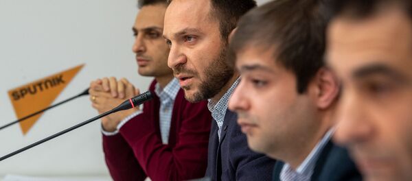 Пресс-конференция соучредителей футбольного агентства Легал спорт (28 ноября 2019). Еревaн - Sputnik Армения
