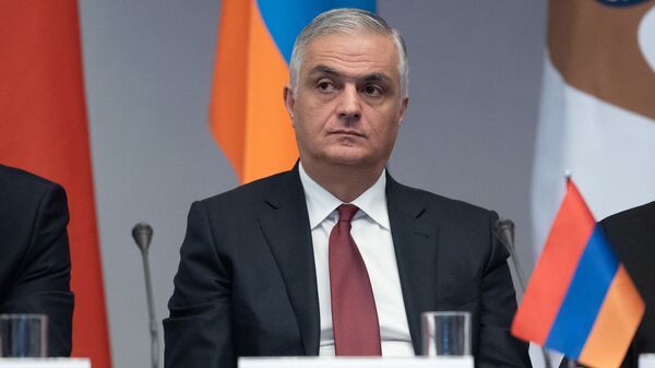 Вице-премьер Армении Мгер Григорян на совместном заседании контрольных палат стран Евразийского союза (28 ноября 2019). Еревaн - Sputnik Армения