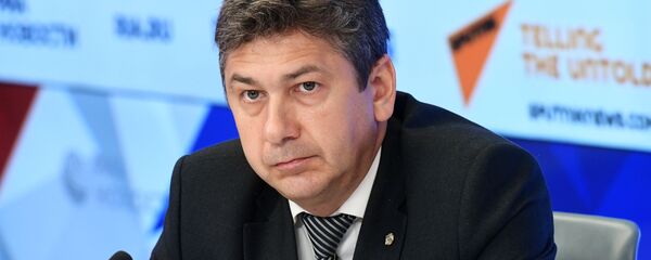 Пресс-секретарь секретариата ОДКБ Владимир Зайнетдинов во время пресс-конференции (4 июля 2019). Москвa - Sputnik Армения