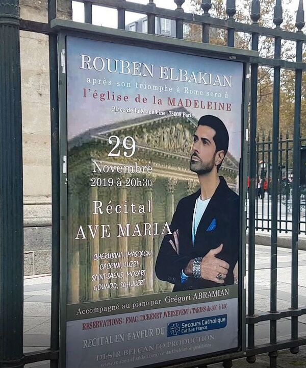 Ֆրանսիահայ հանրաճանաչ տենոր Ռուբեն Էլբակյանը մենահամերգ է տվել Փարիզի Լա Մադլեն եկեղեցում - Sputnik Արմենիա
