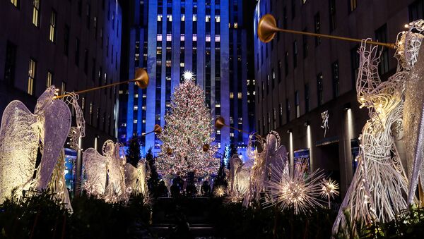 Церемония зажжения огней рождественской елки Рокфеллер-центра (4 декабря 2019). Нью-Йорк - Sputnik Армения