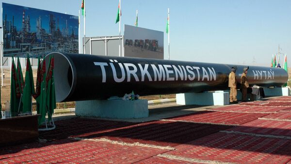 Торжественное открытие строительства газопровода из Туркменистана в Китай (30 августа 2007). Туркменабат - Sputnik Армения