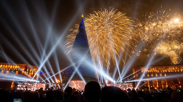 Торжественная церемония зажжения огней на главной елке страны (21 декабря 2019). Еревaн - Sputnik Արմենիա