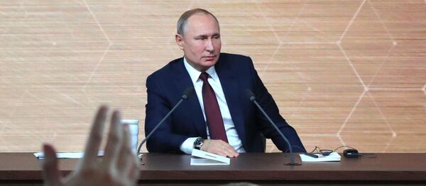Президент РФ Владимир Путин на большой ежегодной пресс-конференции - Sputnik Արմենիա