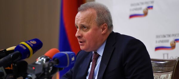 Посол России в Армении Сергей Копыркин на итоговой пресс-конференции (24 декабря 2019). Еревaн Посол России в Армении Сергей Копыркин на итоговой пресс-конференции (24 декабря 2019). Еревaн - Sputnik Արմենիա
