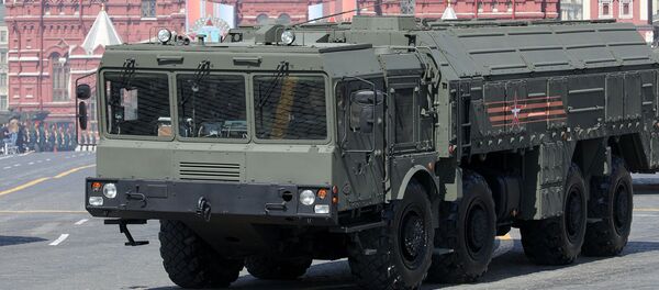 Оперативно-тактические ракетные комплексы Искандер на репетиции военного парада на Красной площади (7 мая 2019). Москвa - Sputnik Армения