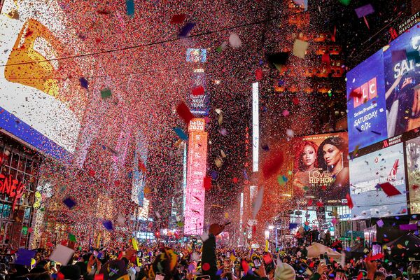 Празднование Нового года на Таймс-сквер в Манхэттене, Нью-Йорк, США - Sputnik Армения
