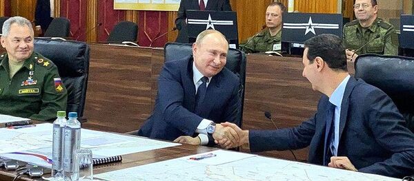 Встреча президентов России и Сирии Владимира Путина и Башара Ассада (7 января 2019). Дамаск - Sputnik Армения