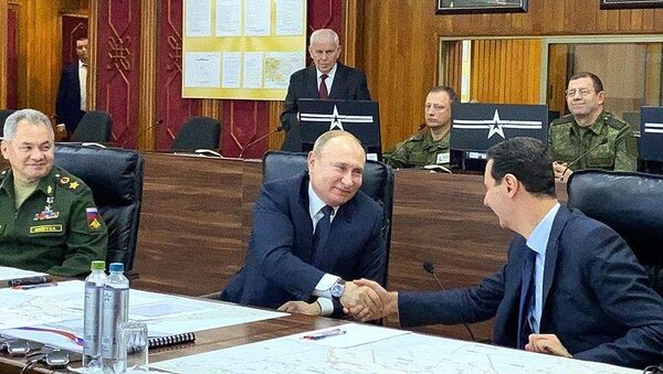 Встреча президентов России и Сирии Владимира Путина и Башара Ассада (7 января 2019). Дамаск - Sputnik Армения
