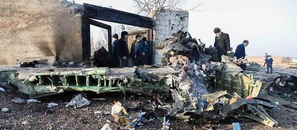 Спасатели у обломков потерпевшего крушение украинского самолета с 176 пассажирами возле аэропорта Имама Хомейни (8 января 2020). Тегеран - Sputnik Армения