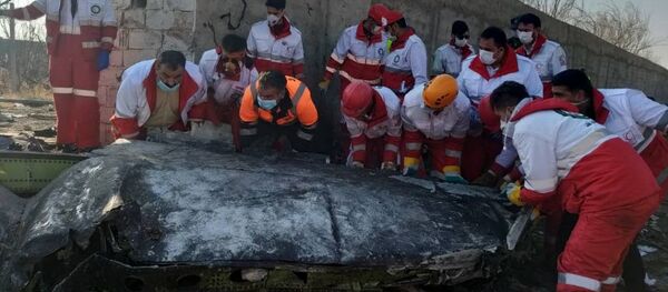 Спасатели на месте крушения украинского самолета возле аэропорта Имама Хомейни (8 января 2020). Тегеран - Sputnik Արմենիա