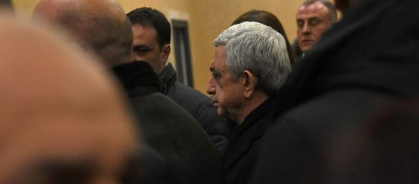  Серж Саргсян на панихиде Георгия Кутояна (19 января 2020). Еревaн - Sputnik Արմենիա