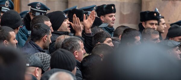 Акция протеста фермеров у Дома правительства (20 января 2020). Еревaн - Sputnik Армения