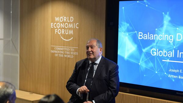 Президент РА Армен Саркисян на Всемирном экономическом форуме (21 января 2020). Давос - Sputnik Արմենիա