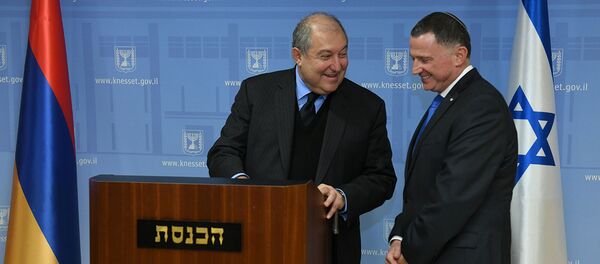 Встреча президента Армении Армена Саркисяна и председателя Кнессет Израиля Юлия Эдейштейна (23 января 2020). Иерусалим - Sputnik Արմենիա