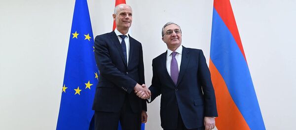 Встреча министров иностранных дел Армении и Нидерландов Зограба Мнацаканяна и Стефа Блока (23 января 2020). Еревaн - Sputnik Армения