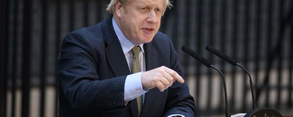 Премьер-министр Великобритании Борис Джонсон выступает на Даунинг-стрит (13 декабря 2019). Лондон - Sputnik Արմենիա